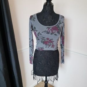 American Eagle Outfitters Long Sleeve Crop Top